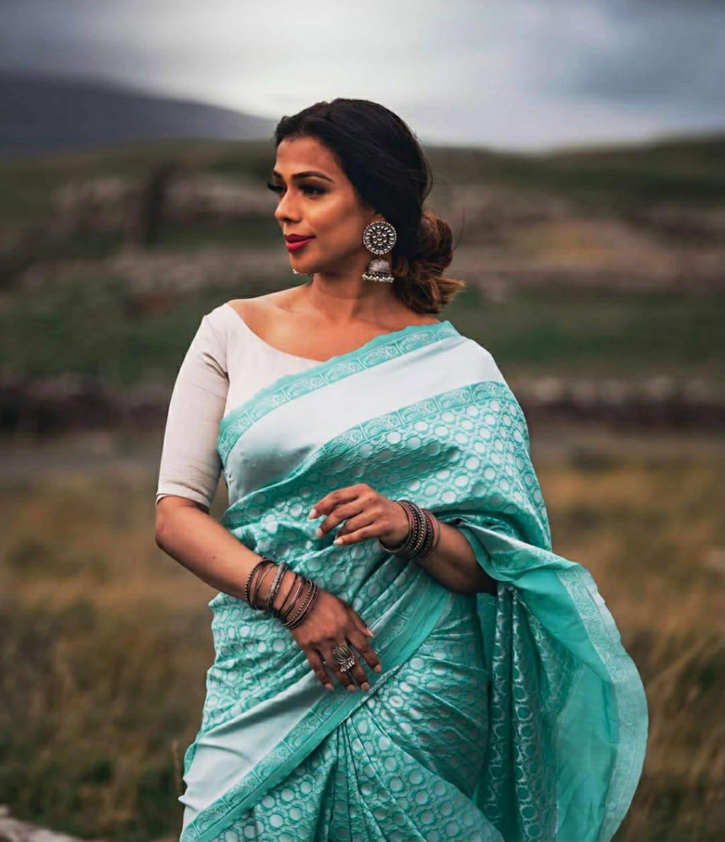 Soft Lichi Rich Pallu & Jacquard Work Saree